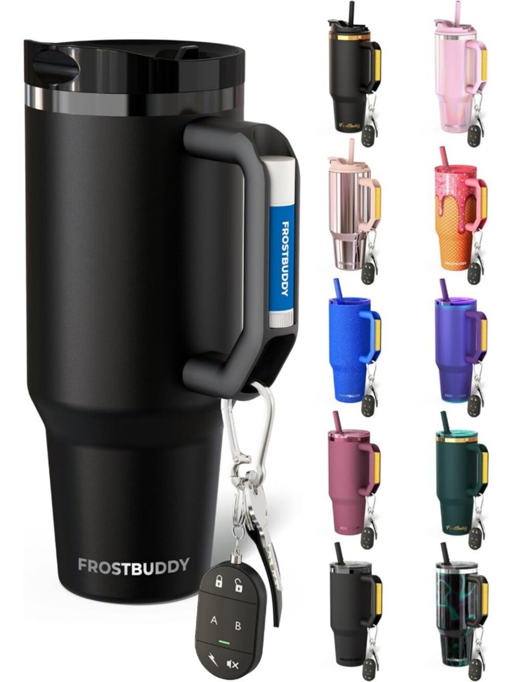 40oz Insulated Stainless Steel Tumbler - Black, Double-Wall, Travel Mug
